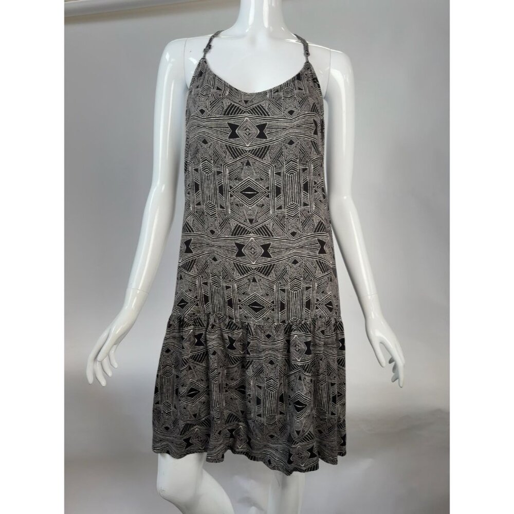Roxy Black & White Like Its Hot Dress XL Geometric Print Racerback Sleeveless  1